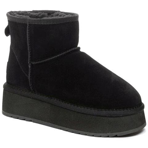 Black Casual Closed Booties Stivaletti Pelle Scamosciata /nabuk Scarpe Donna Nero Eu 36, 848990/02-06 - Foto 1