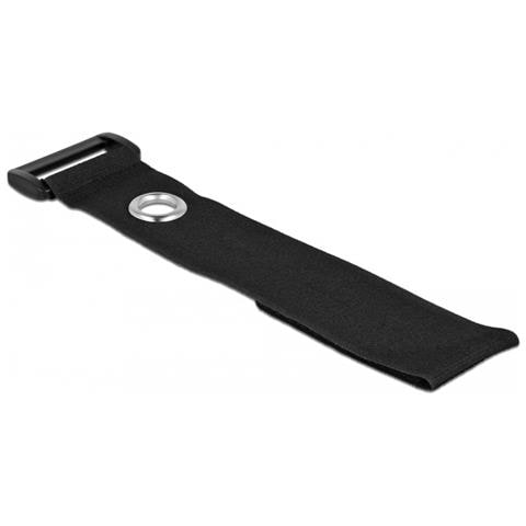 Fascetta per cavi a strappo con gancio e occhiello di fissaggio L 150 x L 20 mm nero 5 pezzi - Foto 2