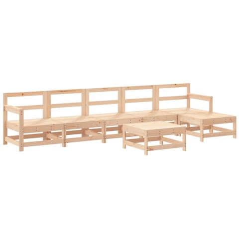 Set Salotto Da Giardino 7 Pz In Legno Massello Di Pino - Foto 2