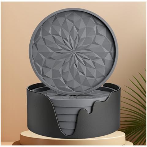 Set Di 6 Sottobicchieri In Silicone Con Supporto Grey - Foto 2