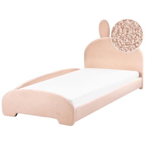 Letto Per Bambini Coniglio Bouclé Perros 90 X 200 Cm Beige - Foto 2