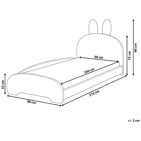 Letto Per Bambini Coniglio Bouclé Perros 90 X 200 Cm Beige - Foto 8