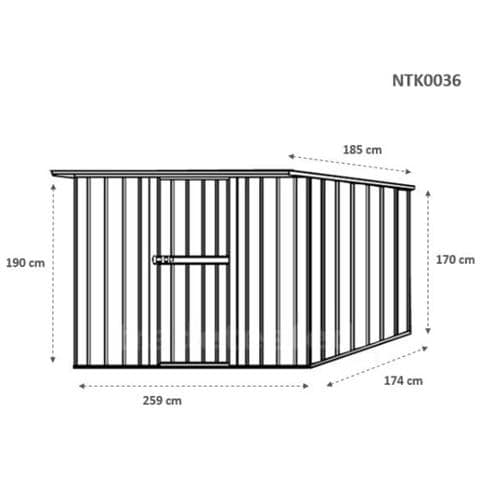 Box In Acciaio Zincato Casetta Attrezzi Da Giardino 260x185cm X H1.92 M - 85kg - 4,81mq - Bianco - Foto 2