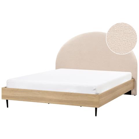 Letto Bouclé Millay 180 X 200 Cm Beige - Foto 2