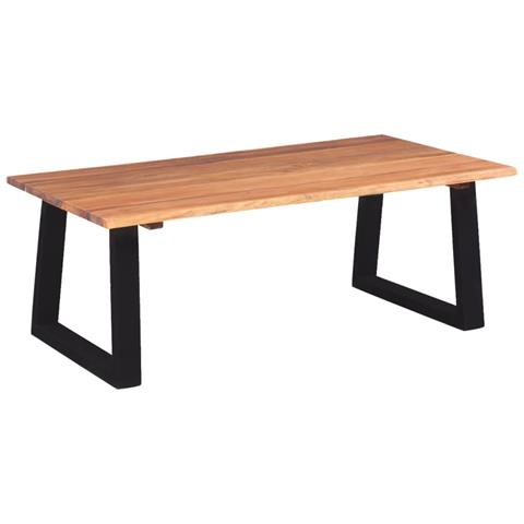 Tavolino Da Salotto In Legno Massello Di Acacia 110x60x40 Cm - Foto 2