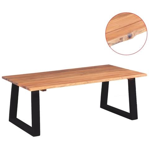 Tavolino Da Salotto In Legno Massello Di Acacia 110x60x40 Cm - Foto 1