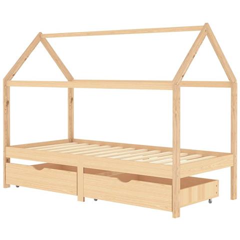 Giroletto Per Bambini Con Cassetti In Pino Massello 90x200 Cm - Foto 1