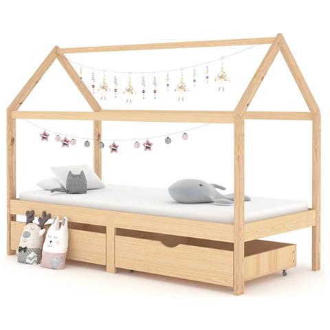 Giroletto Per Bambini Con Cassetti In Pino Massello 90x200 Cm - Foto 7