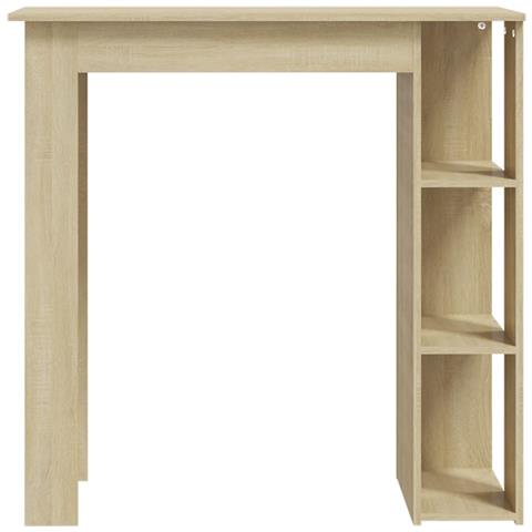 Lusso Casadino -  Tavolino Da Bar Con Ripiani Sonoma 102x50x103,5cm In Truciolato - Foto 2