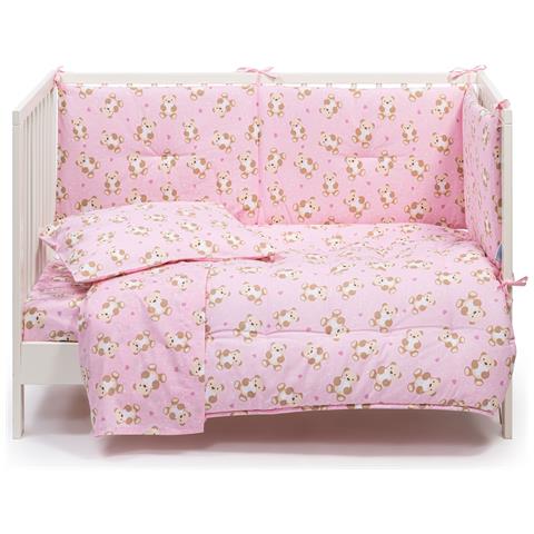 Trapunta Con Paracolpi Baby Kids Orsacchiotti In Cotone Colore Rosa Misura Baby - Foto 2