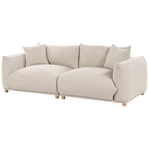 Set Da Salotto 5 Posti Luvos Tessuto Beige Chiaro - Foto 2