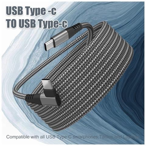 Caricatore Usb-c Con Connettore Ad Angolo Ricarica Rapida Pd Da 60 W Black 1 M - Foto 5