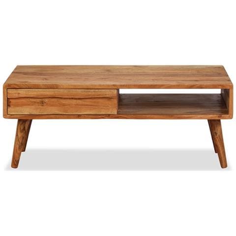 Tavolino Da Caffè Massello Con Cassetto Intagliato 100x50x40 Cm - Foto 1