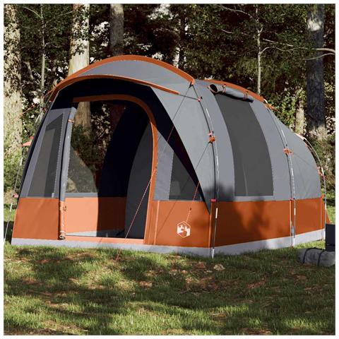 Tenda da Campeggio a Tunnel per 3 Persone Grigio e Arancione - Foto 1