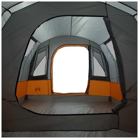 Tenda da Campeggio a Tunnel per 3 Persone Grigio e Arancione - Foto 8
