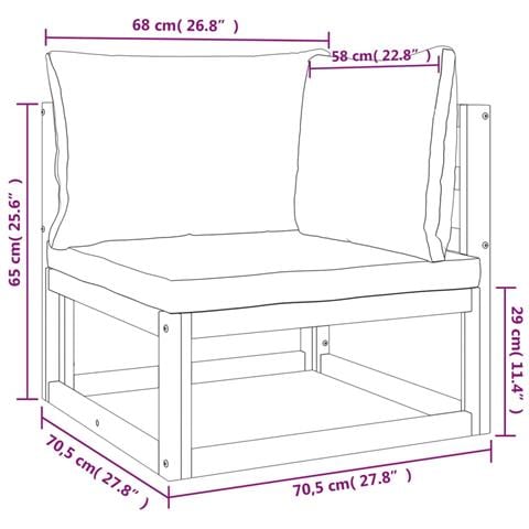Set Salotto Giardino 12pz Cuscini Grigio Chiaro Legno Massello - Foto 9