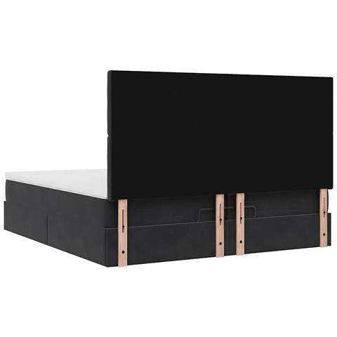 Struttura Letto Pouf con Materassi Nero 200x200 cm Velluto - Foto 9