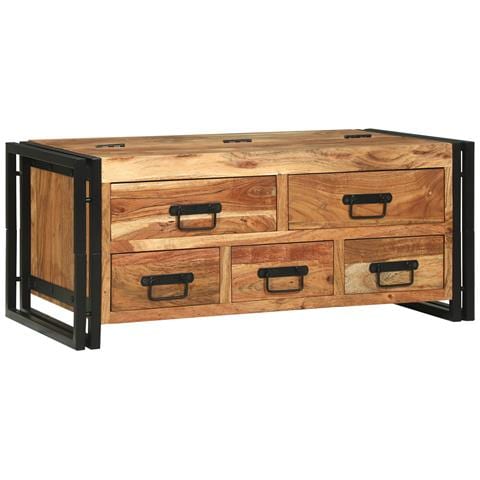 Tavolino da caffè 90x50x38 cm in legno di acacia - Foto 1