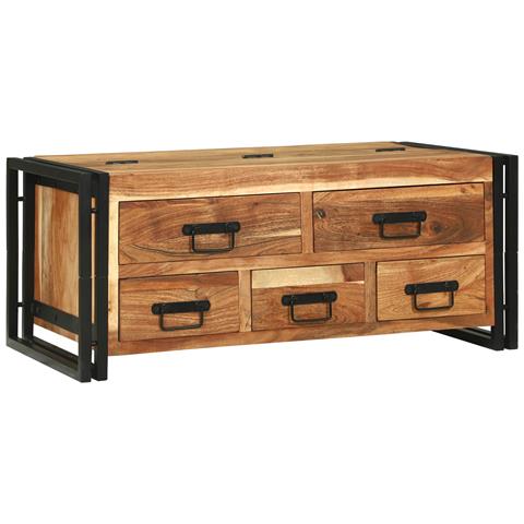 Tavolino da caffè 90x50x38 cm in legno di acacia - Foto 2