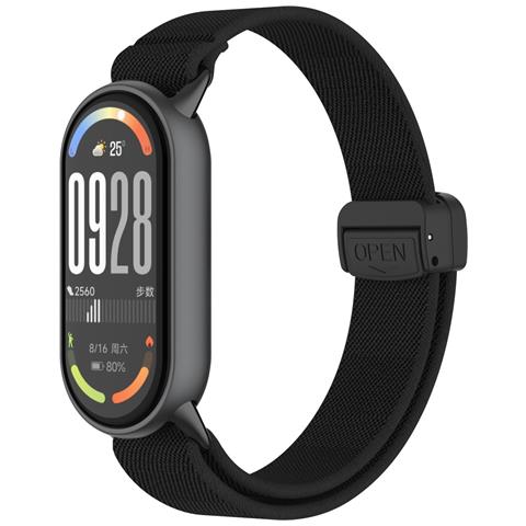 Cinturino Elastico Intrecciato Con Chiusura Magnetica E Punta In Metallo Compatibile Con Xiaomi 10/9/8 - Grigio Black - Foto 1