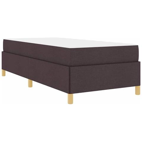 Letto a molle Marrone scuro e Bianco 90 x 200 cm Tessuto - Foto 1