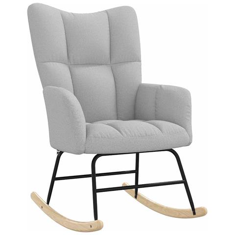 Sedia a Dondolo Grigio Nuvola in Tessuto - Foto 1