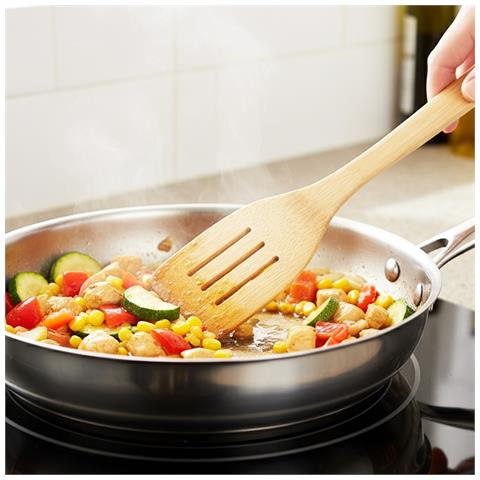 Set Di Spatole Da Cucina In Bambù Con Portaposate, Marrone / Beige - Foto 2