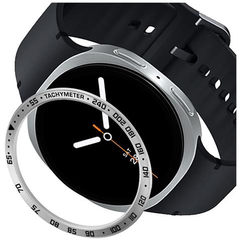 Anello Della Lunetta In Acciaio Inossidabile Compatibile Con Samsung Galaxy Watch8 Classic 46mm - Personalizza Il Tuo Smartwatch Black+sliver 46 Mm - Foto 3