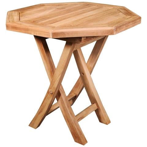 Salento - Set Tavolo E Sedie Pieghevoli In Teak - Arredamento Da Giardino - Tavolo Ottagonale Diametro 53 Cm - Arredamento Da Esterno/interno - Foto 2