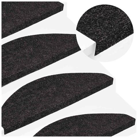 Tappetini Autoadesivi per Scale 30 pz Antracite 65x22,5x3,5 cm - Foto 2