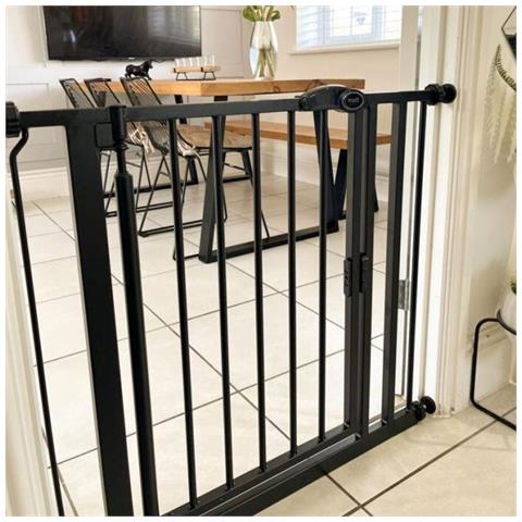 Safetots Cancelletto Per Scale A Pressione Con Chiusura Automatica, 89,4cm - 96,4cm, Nero Opaco - Foto 4