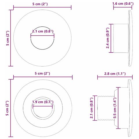 Cuscinetti per tavolo da biliardino 10 pcs Nero 5 x 5 x 2,8 cm - Foto 6