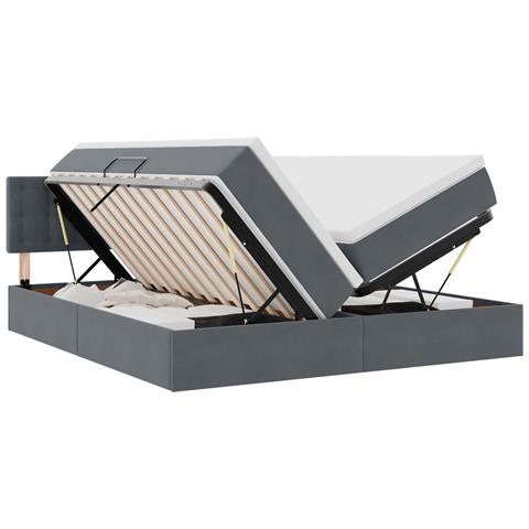 Letto con Contenitore con materasso Grigio scuro 90 x 200 cm - Foto 1