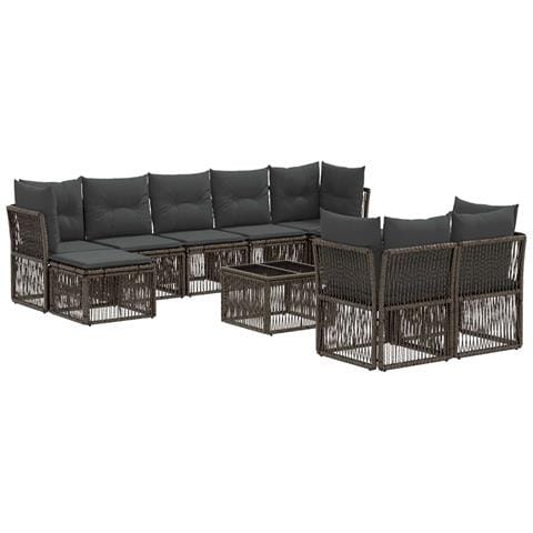 Set Divano da Giardino 10 pcs Grigio polyrattan - Foto 1