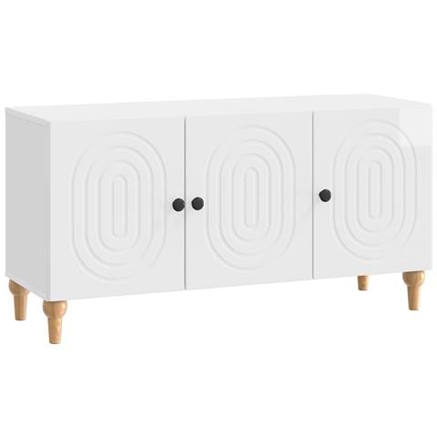 Mobile TV Bianco Lucido 99 x 34,5 x 50 cm Legno ingegnerizzato - Foto 1