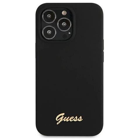 Guess Guhmp13llslmgbk Iphone 13 Pro / 13 6,1 Nero /nero Custodia In Silicone Con Logo Dorato Magsafe - Foto 1