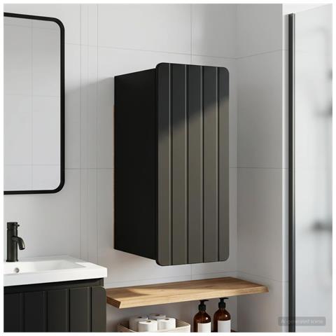 Armadio da bagno a muro ZWOLLE Nero 30 x 31 x 63 cm - Foto 2