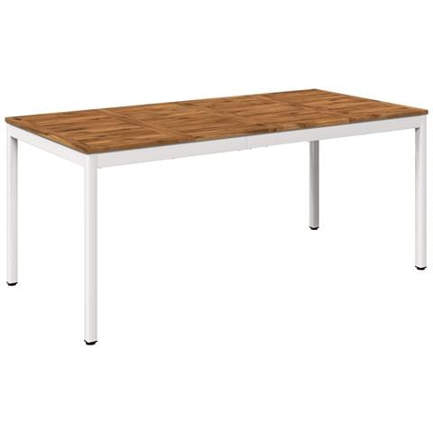 Tavolo da cena da giardino Naturale e Bianco 147 x 88,5 x 75 cm - Foto 1