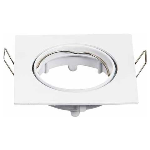 Porta Faretti Led Gu10 Incasso Orientabile Quadrato Bianco 82x82 Mm Vt-779 Sq 3590 - Foto 2