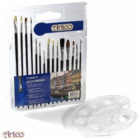 15 Pennelli Da Pittura Con Tavolozza 6 Scomparti Per Disegno E Dipinti Artico - Foto 1