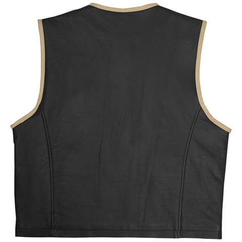 Gilet Pelle Moto Custom Chopper Foderato Zip Frontale Tasche Nero S - Foto 4