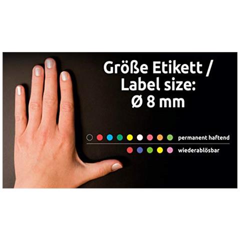 Zweckform Etichetta 8 mm Marcatura Punto Rosso, Riposizionabili, 416st - Foto 2