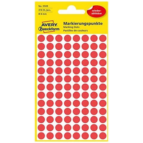 Zweckform Etichetta 8 mm Marcatura Punto Rosso, Riposizionabili, 416st - Foto 1