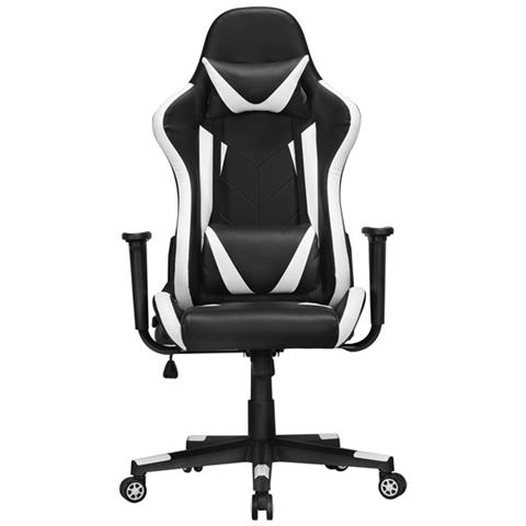 YAHEETECH - Sedia Ufficio Scrivania Ergonomica Schienale Regolabile  Imbottita In Ecopelle Con Supporto Lombare E Poggiatesta Per Gaming /  ufficio / camera Da Letto Nero / bianco - ePRICE