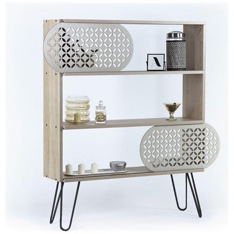 Libreria 3 Ripiani Illia Rovere Nero 94x25x117 Mt1905121 - Foto 2