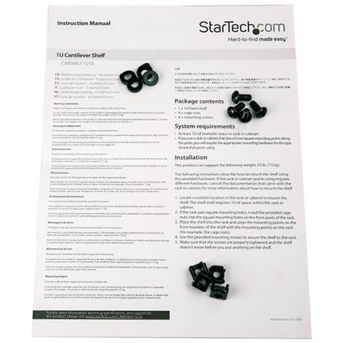 Scaffale per Rack Server 1U - Profondità da 400 mm - Scaffale Cantilever per Armadio Server Rack - Foto 3