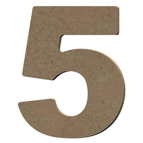 Numero 5 In Legno Mdf Per La Decorazione - 8 Cm - Foto 1