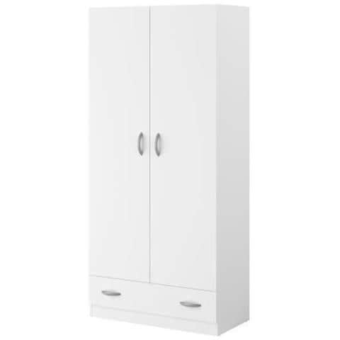 Varia Kleiderschrank Mit 2 Tren, Weies Dekor B78 Cm - Foto 1
