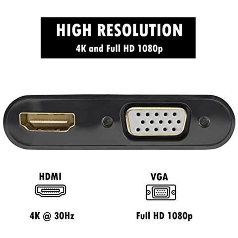 Adattatore Displayport Dp A Doppio Monitor Hdmi 4k E Vga F Ec1457 - Foto 2