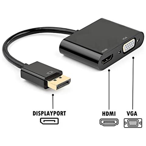 Adattatore Displayport Dp A Doppio Monitor Hdmi 4k E Vga F Ec1457 - Foto 3